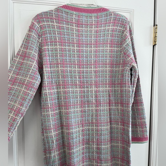 Pink and green sweater dress with buttons size XS - Picture 4 of 6
